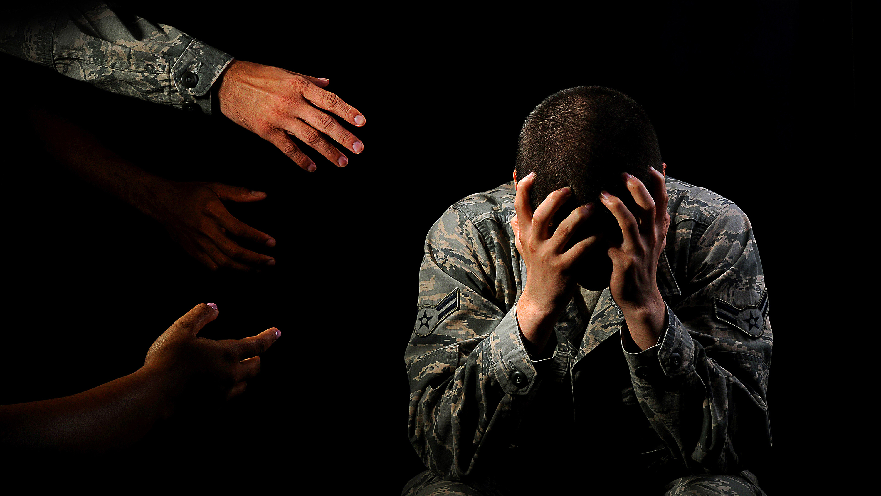 Family and friends can be important influences in helping someone get treatment for mental health issues. Reaching out and letting them know you are there to help them is the first step. (U.S. Air Force illustration by Airman 1st Class Devin N. Boyer/Released)